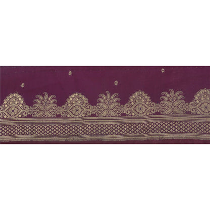 Sanskriti Vintage 1 Yard Trim Saree Border Brocade Craft Sewing Purple Lace