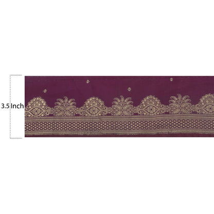 Sanskriti Vintage 1 Yard Trim Saree Border Brocade Craft Sewing Purple Lace