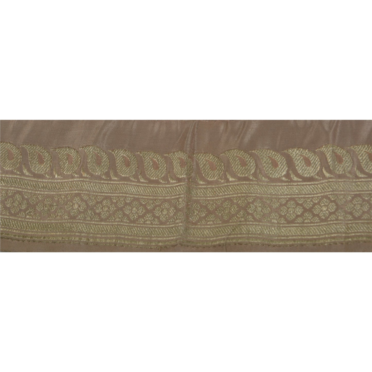 Sanskriti Vintage 1 YD Trim Sari Border Woven Brocade Craft Sewing Peach Lace