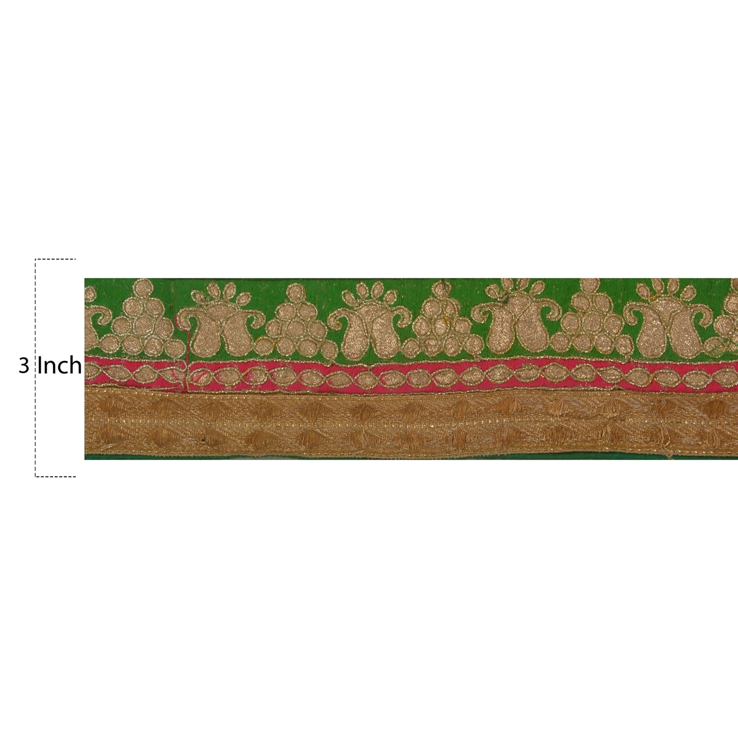 Sanskriti Vintage 1 YD Bandhani Sari Border Embroidered Sewing Craft Trim Lace