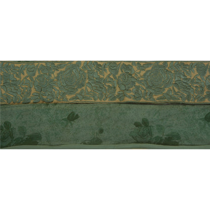 Sanskriti Vintage 1 YD Sari Border Antique Embroidered Sewing Craft Green Lace