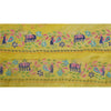 Sanskriti Vintage 1 YD Sari Border Antique Embroidered Sewing Craft Yellow Lace