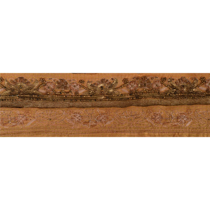 Sanskriti Vintage 1YD Sari Border Craft Cream Trim Hand Bead Sewing Ribbon Lace