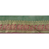 Sanskriti Vintage Green Sari Border Woven Brocade 1 Yard Craft Trim Sewing Lace