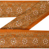 Sanskriti Vintage Sari Border 1 YD Craft Orange Trim Hand Beaded Sewing Lace