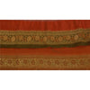 Sanskriti Vintage 1 YD Trims Sari Border Woven Brocade Craft Ribbon Orange Lace