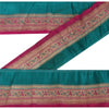 Sanskriti Vintage 1 YD Trim Pink/Green Sari Border  Brocade Craft Ribbon Lace