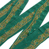 Sanskriti Vintage Sari Border Hand Beaded 1 YD Indian Trim Sewing Green Lace