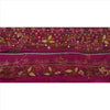 Sanskriti Vintage Sari Border Antique Beaded 1 YD Indian Trim Sewing Purple Lace