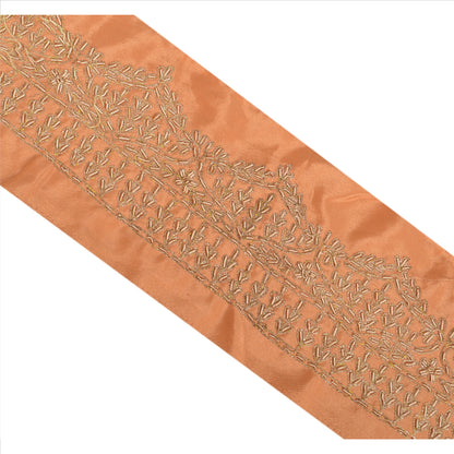 Sanskriti Vintage Sari Border Hand Embroidered 1YD Indian Trim Sewing Peach Lace