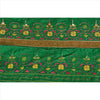 Sanskriti Vintage Saree Border Hand Beaded 1 Yard Indian Trim Sewing Green Lace