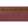 Sanskriti Vintage Sari Border Hand Beaded Woven 1YD Trim Sewing Purple Lace