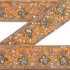 Sanskriti Vintage Sari Border Hand Beaded 1 YD Indian Trim Sewing Orange Lace