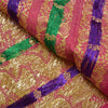 Sanskriti Vintage Magenta Indian Sarees Blend Silk Woven Sari 5 Yard Fabric