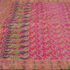 Sanskriti Vintage Magenta Indian Sarees Blend Silk Woven Sari 5 Yard Fabric