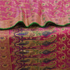 Sanskriti Vintage Magenta Indian Sarees Blend Silk Woven Sari 5 Yard Fabric