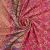 Sanskriti Vintage Magenta Indian Sarees Blend Silk Woven Sari 5 Yard Fabric