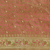 Sanskriti Vintage Peach Sarees Pure Satin Woven Brocade/Banarasi Sari Fabric