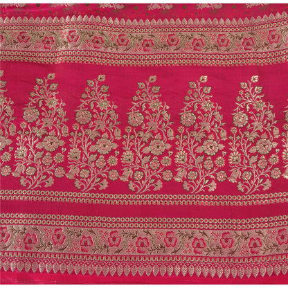 Sanskriti Vintage Magenta Sarees PureSilk HandWoven Brocade/Banarasi Sari/Fabric