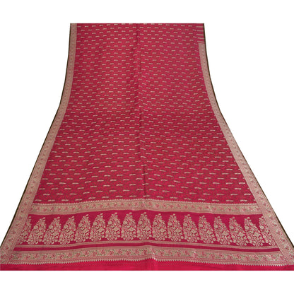 Sanskriti Vintage Magenta Sarees PureSilk HandWoven Brocade/Banarasi Sari/Fabric