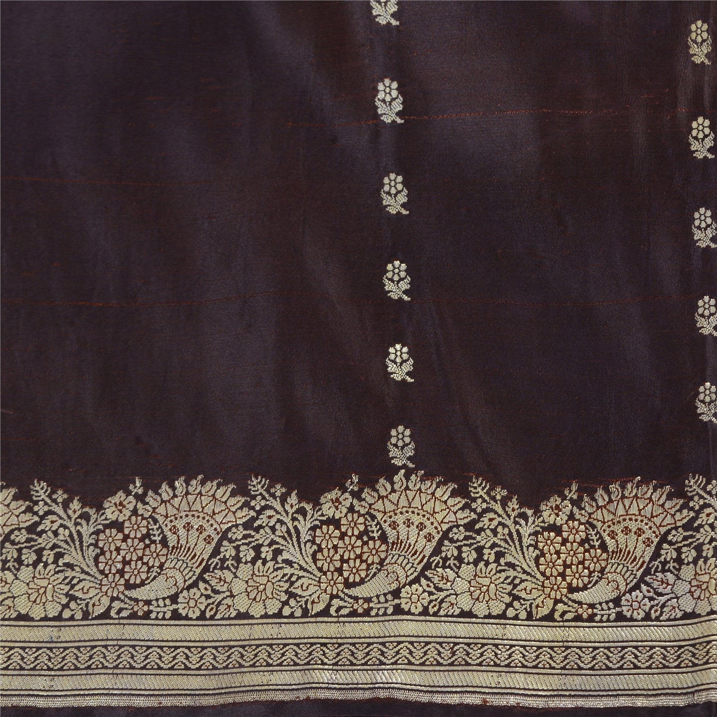 Sanskriti Vintage Burgundy Sarees Pure Satin Woven Brocade/Banarasi Sari Fabric