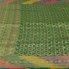 Sanskriti Vintage Sarees Green Brocade/Banarasi Zari Woven Pure Silk Sari Fabric