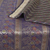 Sanskriti Vintage Sarees Blue Brocade/Banarasi Zari Woven Pure Satin Sari Fabric