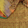 Sanskriti Vintage Sarees Brown Brocade/Banarasi ZariWoven Pure Silk Sari Fabric