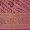 Sanskriti Vintage Sarees Purple Brocade/Banarasi ZariWoven PureSatin Sari Fabric