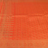 Sanskriti Vintage Sarees Orange Brocade/Banarasi ZariWoven PureSatin Sari Fabric