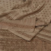 Sanskriti Vintage Sarees Brown Brocade/Banarasi Zari Woven Pure Silk Sari Fabric