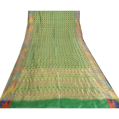 Sanskriti Vintage Premium Sarees Pure Silk Banarasi/Brocade Hand Woven Sari 5yd