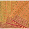 Sanskriti Vintage Mustard Sarees Pure Silk Hand Woven Brocade Sari Craft Fabric