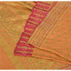 Sanskriti Vintage Mustard Sarees Pure Silk Hand Woven Brocade Sari Craft Fabric