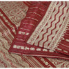 Sanskriti Vintage Red Sarees Pure Silk Brocade/Banarasi Woven Sari Craft Fabric