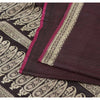 Sanskriti Vintage Plum Sarees Pure Satin Silk Banarasi Brocade Fabric Craft Sari