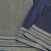 Sanskriti Vintage Navy Blue Sarees Pure Satin Silk Brocade Woven Sari 5yd Fabric