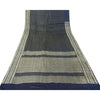 Sanskriti Vintage Navy Blue Sarees Pure Satin Silk Brocade Woven Sari 5yd Fabric