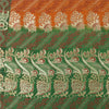 Sanskriti Vintage Sarees Pure Satin Silk Brocade/Banarasi Woven Sari 5yd Fabric