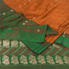 Sanskriti Vintage Sarees Pure Satin Silk Brocade/Banarasi Woven Sari 5yd Fabric