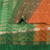 Sanskriti Vintage Sarees Pure Satin Silk Brocade/Banarasi Woven Sari 5yd Fabric