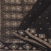 Sanskriti Vintage Black Sarees Pure Silk Brocade/Banarasi Woven Sari 5yd Fabric