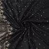 Sanskriti Vintage Black Sarees Pure Silk Brocade/Banarasi Woven Sari 5yd Fabric