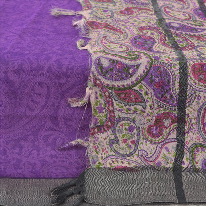 Sanskriti Vintage Purple Dupatta Long Stole Pure Woolen Printed Premium Scarves