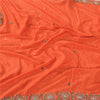 Sanskriti Vintage Orange Long Dupatta Stole Pure Chiffon Silk Hand Beaded Hijab