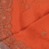 Sanskriti Vintage Orange Long Dupatta Stole Pure Chiffon Silk Hand Beaded Hijab