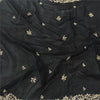 Sanskriti Vintage Long Black Dupatta/Stole Pure Georgette Hand Embroidered Veil