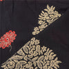 Sanskriti Vintage Black Long Dupatta Stole Pure Cotton Embroidered Wrap Scarves