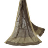 Sanskriti Vintage Gray Long Dupatta Stole Pure  Silk Printed Woven Wrap Scarves