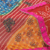 Sanskriti Vintage Long Dupatta/Stole Pure Georgette Bandhani Hand-Printed Hijab